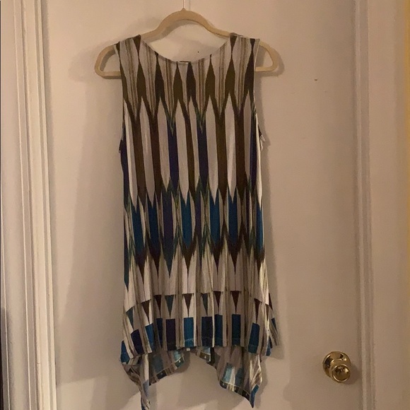 Multi colored gathered V neck top Medium - Picture 4 of 4